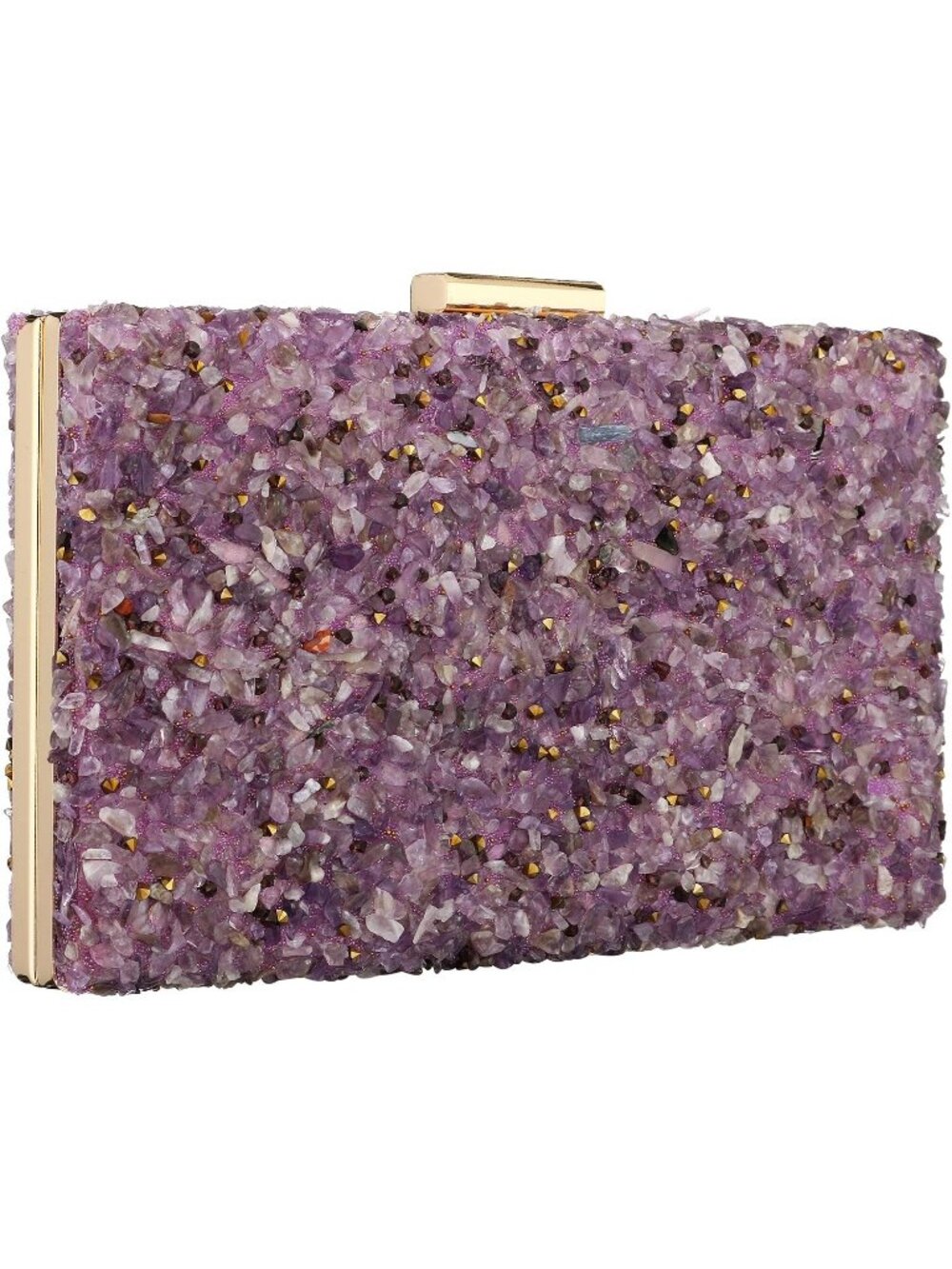 Women's Purple Acrylic Geometric Perspex Box Clutch Wedding Prom Crossbody Bag